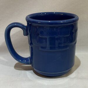 Longaberger Pottery Woven Traditions Cornflower Blue Coffee Mug 12 oz VTG USA